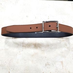 NWT Michael Kors belt men's 34 reversible black light brown silver buckle